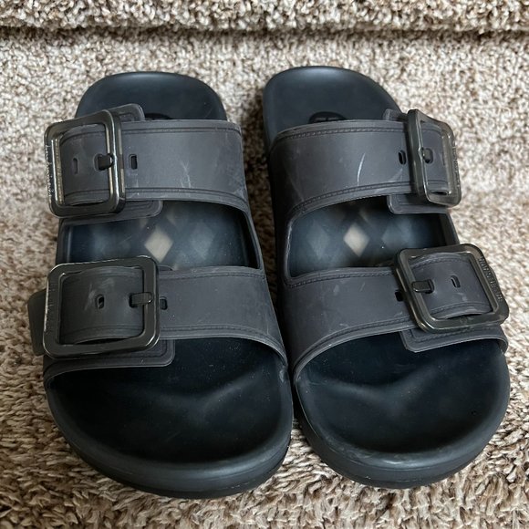 Balenciaga Women's Mallorca Slide PVC Jelly Logo Buckle Sandals. - Picture 4 of 14